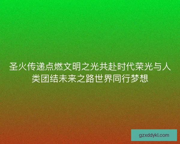 圣火传递点燃文明之光共赴时代荣光与人类团结未来之路世界同行梦想