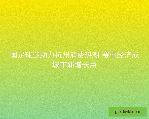 国足球迷助力杭州消费热潮 赛事经济成城市新增长点